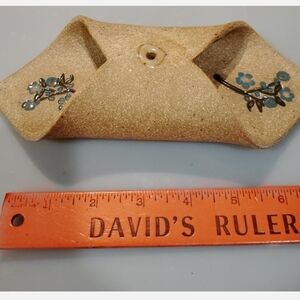 Handmade Ceramic Aquarium Tunnel with Blue Floral Accents